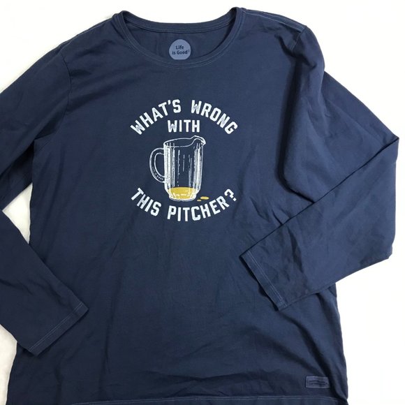 Life Is Good 100% Cotton What's Wrong With This Pitcher Crusher Tee Unisex XL - Picture 8 of 8